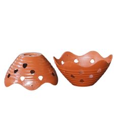 Chậu lan đất nung sóng
