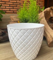 Chậu nhựa hình trụ hoa văn mây đan